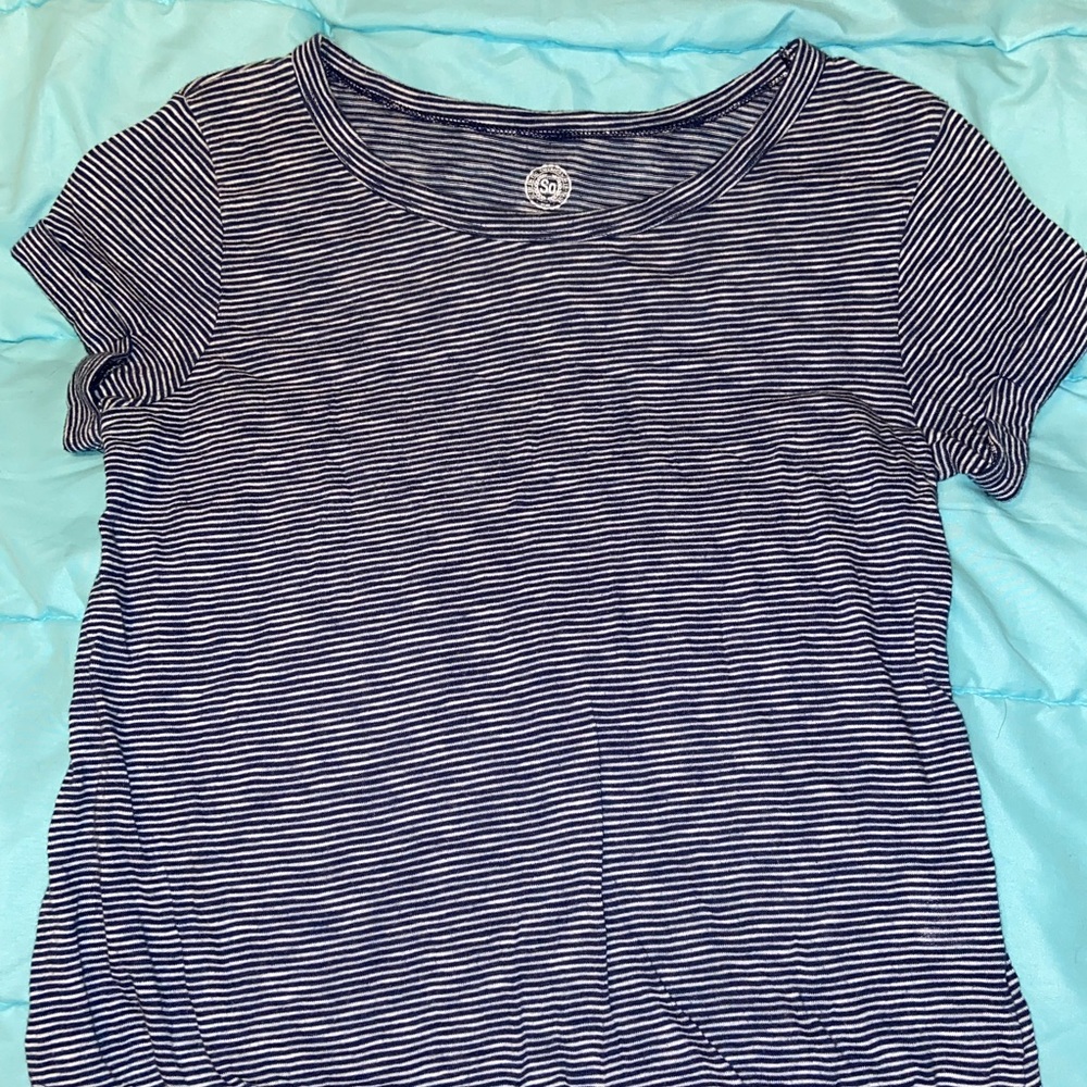 Navy & White Striped Shirt